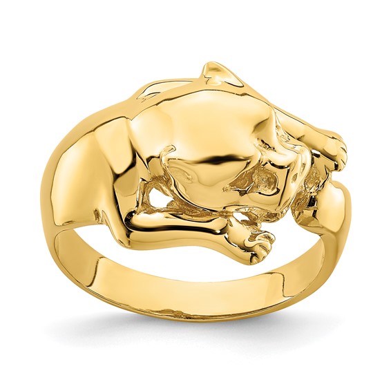 14k Polished Jungle Cat Ring