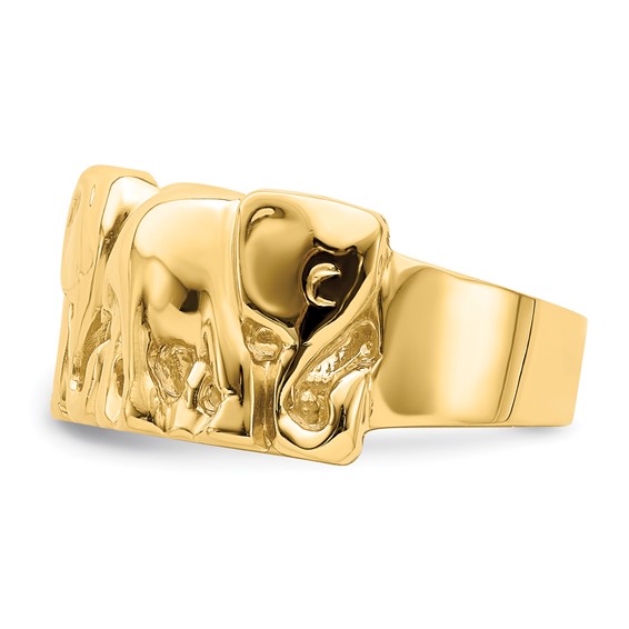 14k Polished Elephant Parade Ring