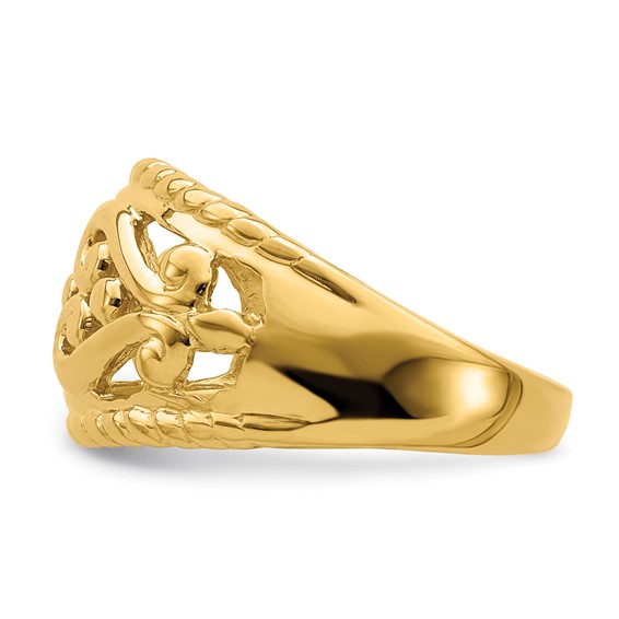 14k Polished Cut-Out Heart Design Ring