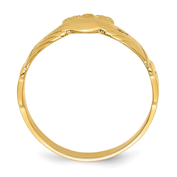 14k Mens Polished Size 9 Claddagh Ring