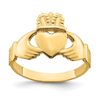 Gold Polished Claddagh Rings