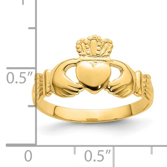 Gold Polished Claddagh Rings