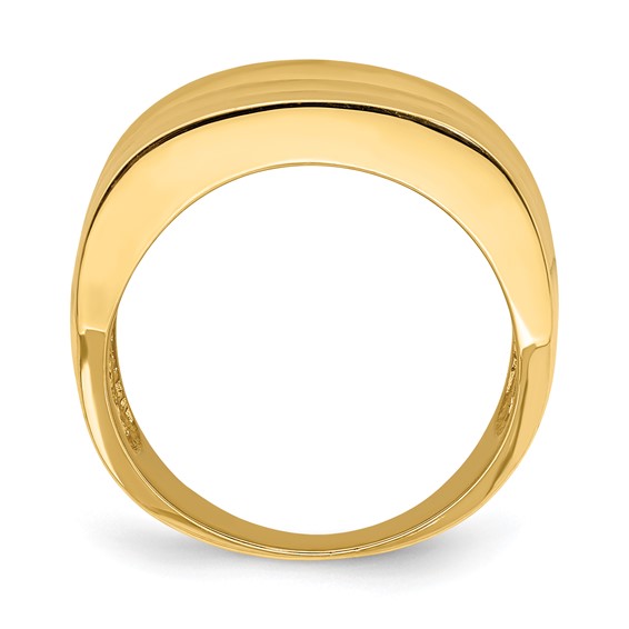14k Polished Triple Ridge Dome Ring
