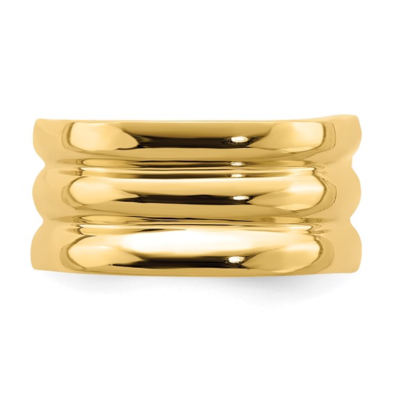14k Polished Triple Ridge Dome Ring