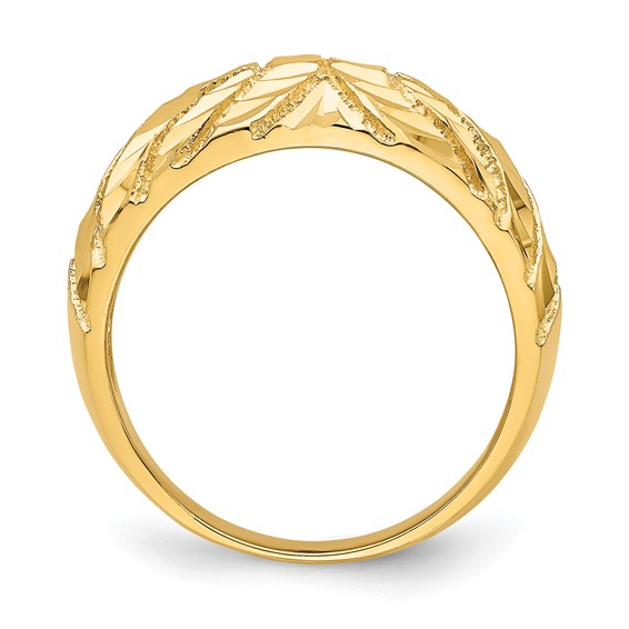 14k Fancy Diamond-cut Ring