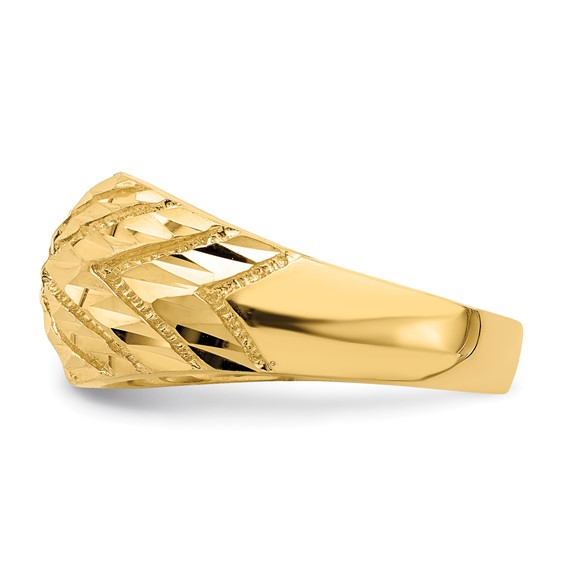 14k Fancy Diamond-cut Ring