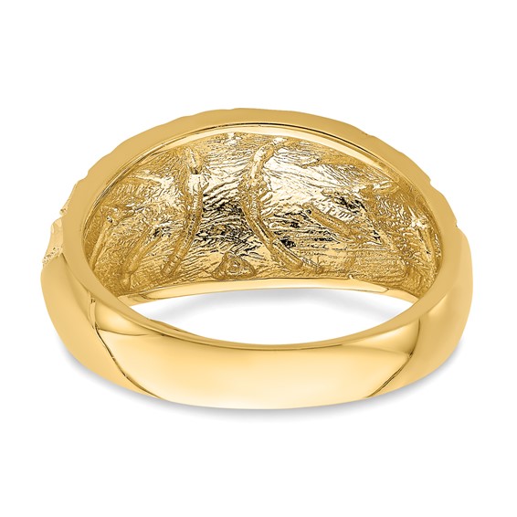 14k Fancy Diamond-cut Ring