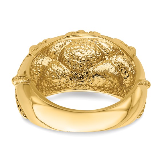 14k Quilted Rope Solid Dome Ring