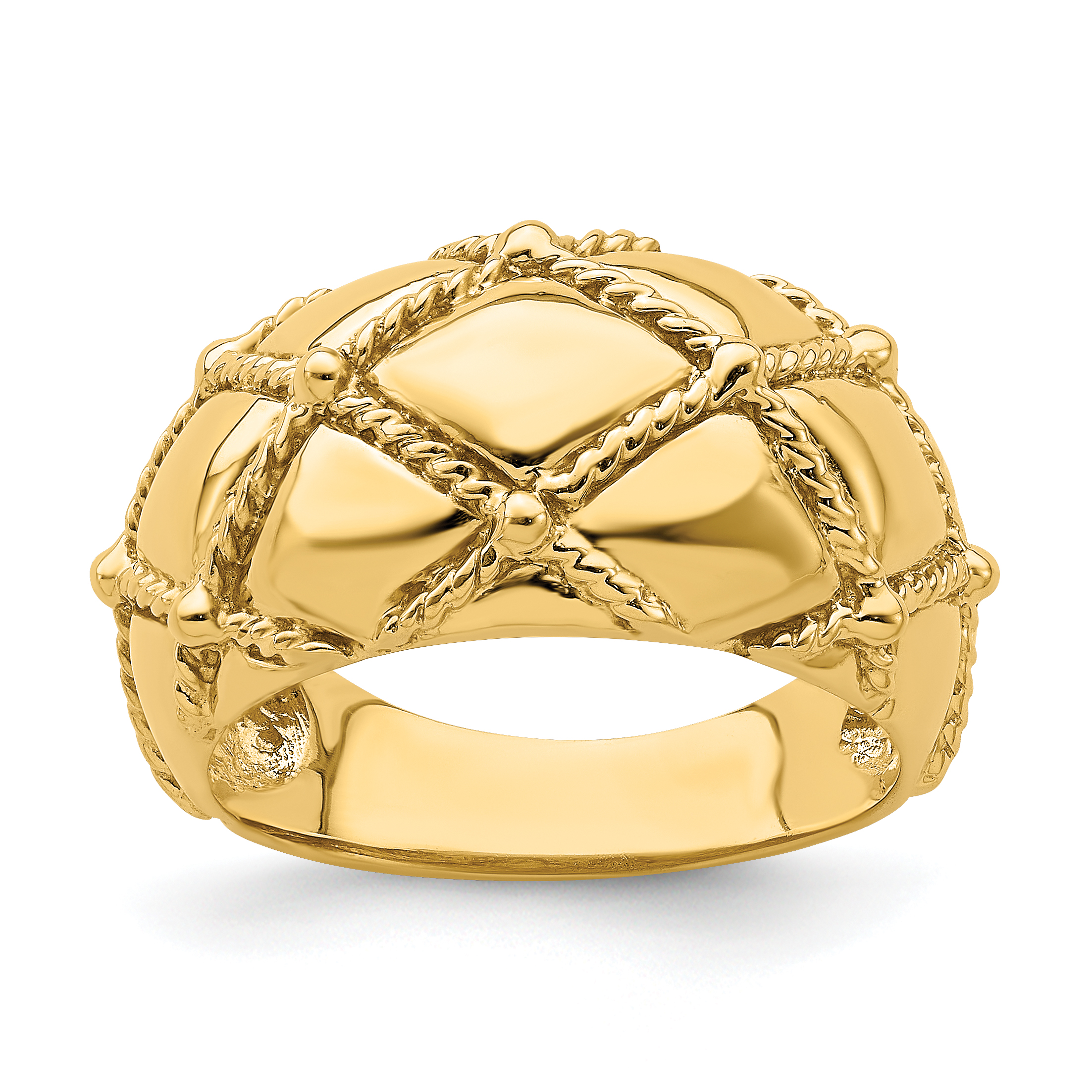 14k Quilted Rope Solid Dame Ring (R716)