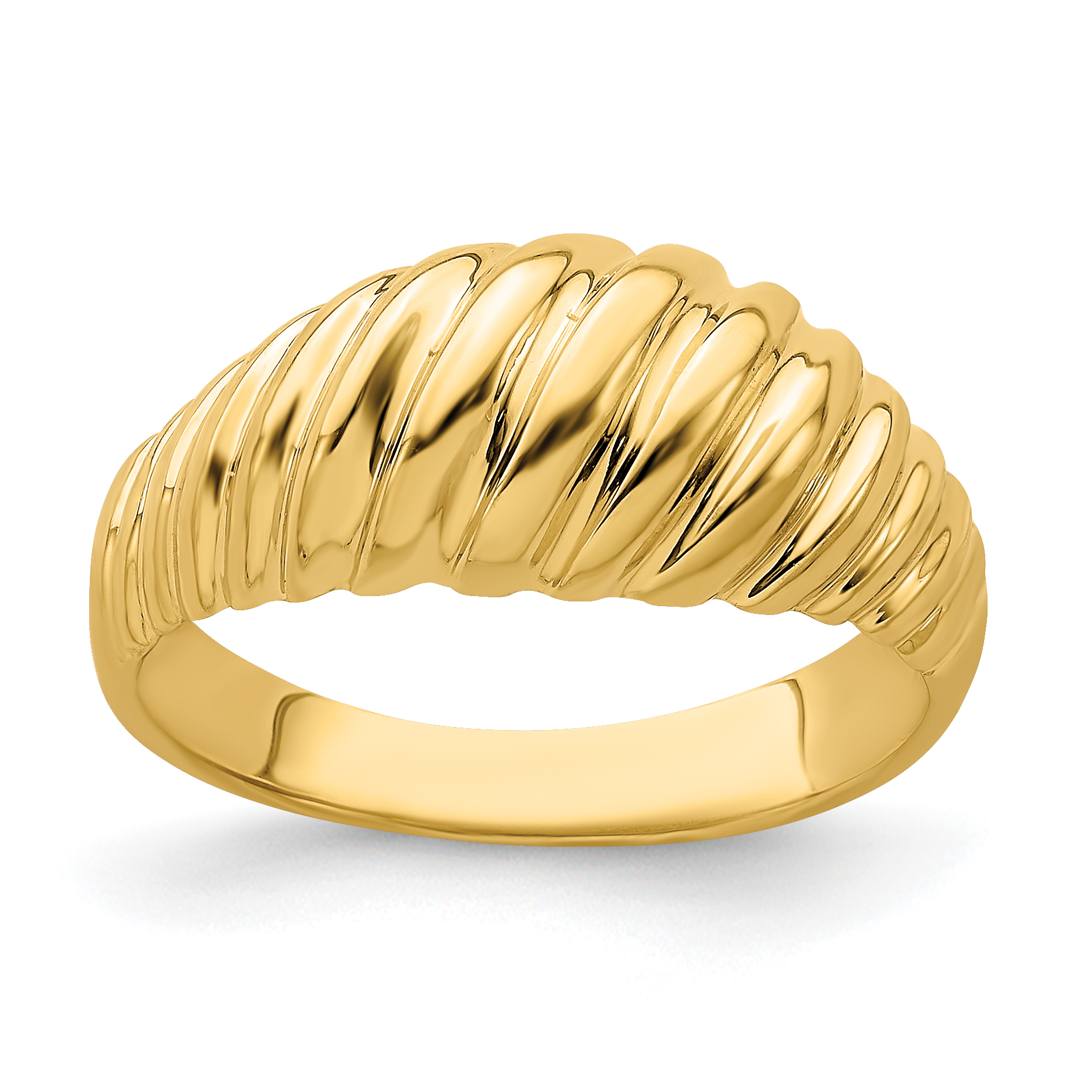 14k Polished Shrimp Dome Ring (R717)