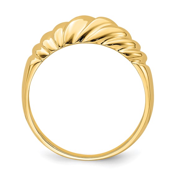 14k Polished Twist Dome Ring