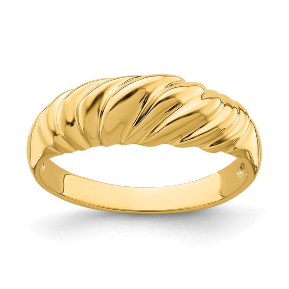 14k Polished Twist Dome Ring