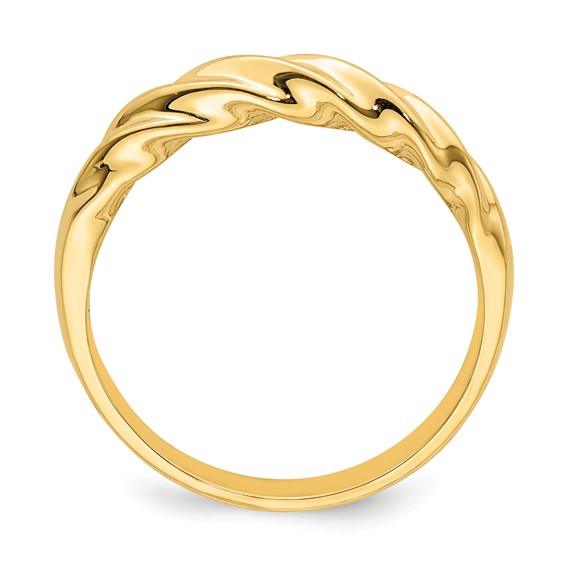 14k Polished Thin Ribbed Dome Ring