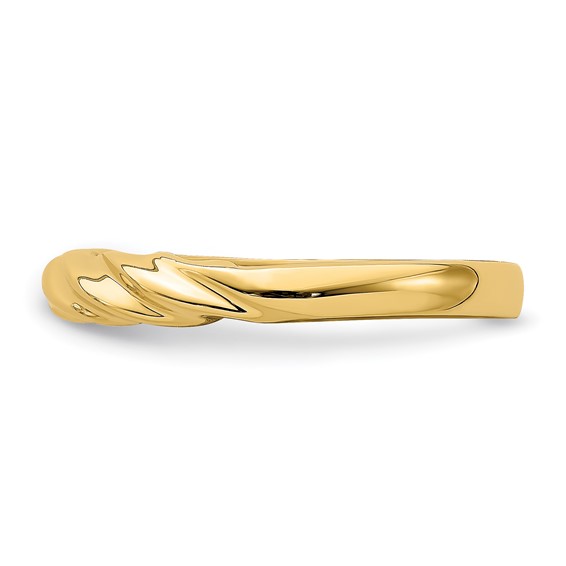 14k Polished Thin Ribbed Dome Ring