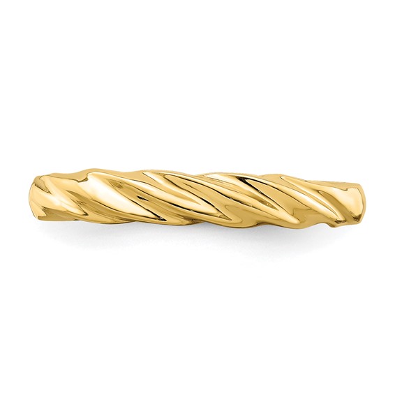 14k Polished Thin Ribbed Dome Ring