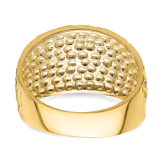 14k Diamond-cut Arrow Slash Dome Ring