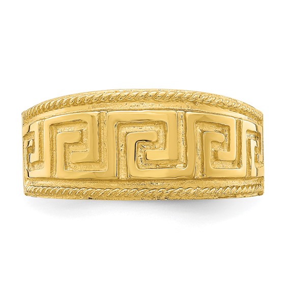 14k Greek Key Pattern Dome Ring