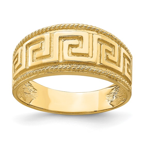 14k Greek Key Pattern Dome Ring