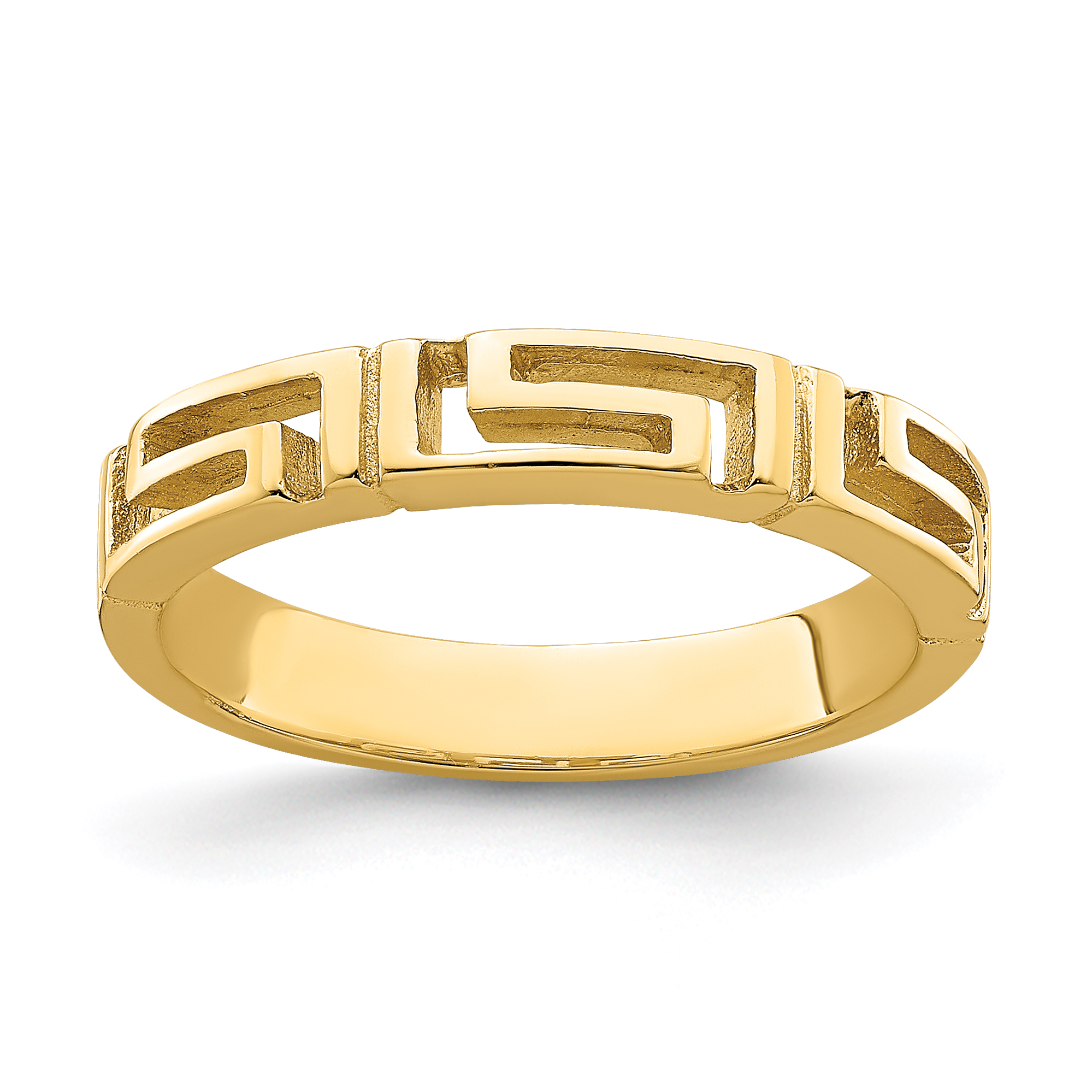 14k Cut-Out Greek Key Band (R742)
