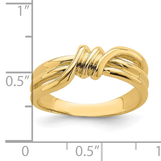 14k Polished Ribbed Twist Ring