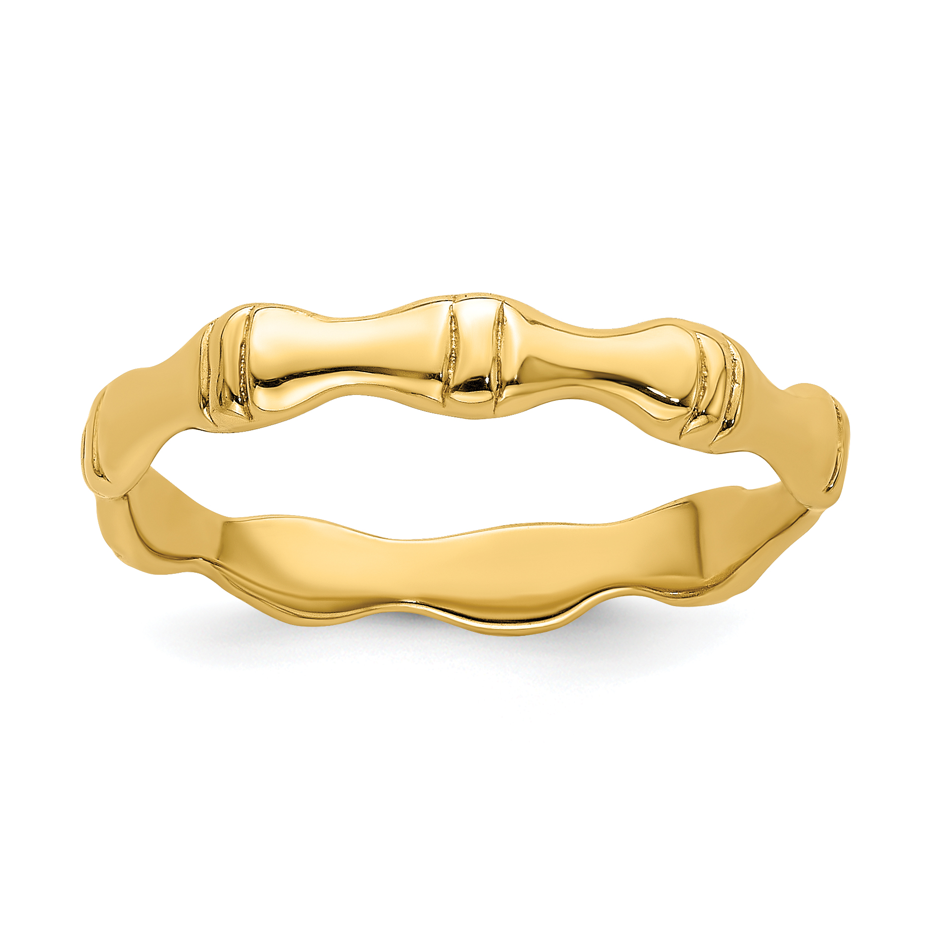14k Polished Bamboo Band (R766)