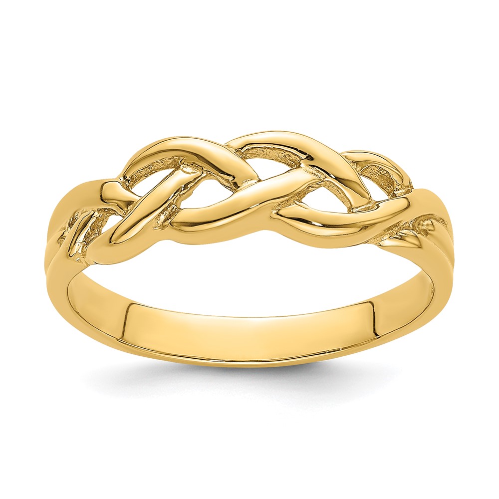 14k Polished Braided Knot Ring