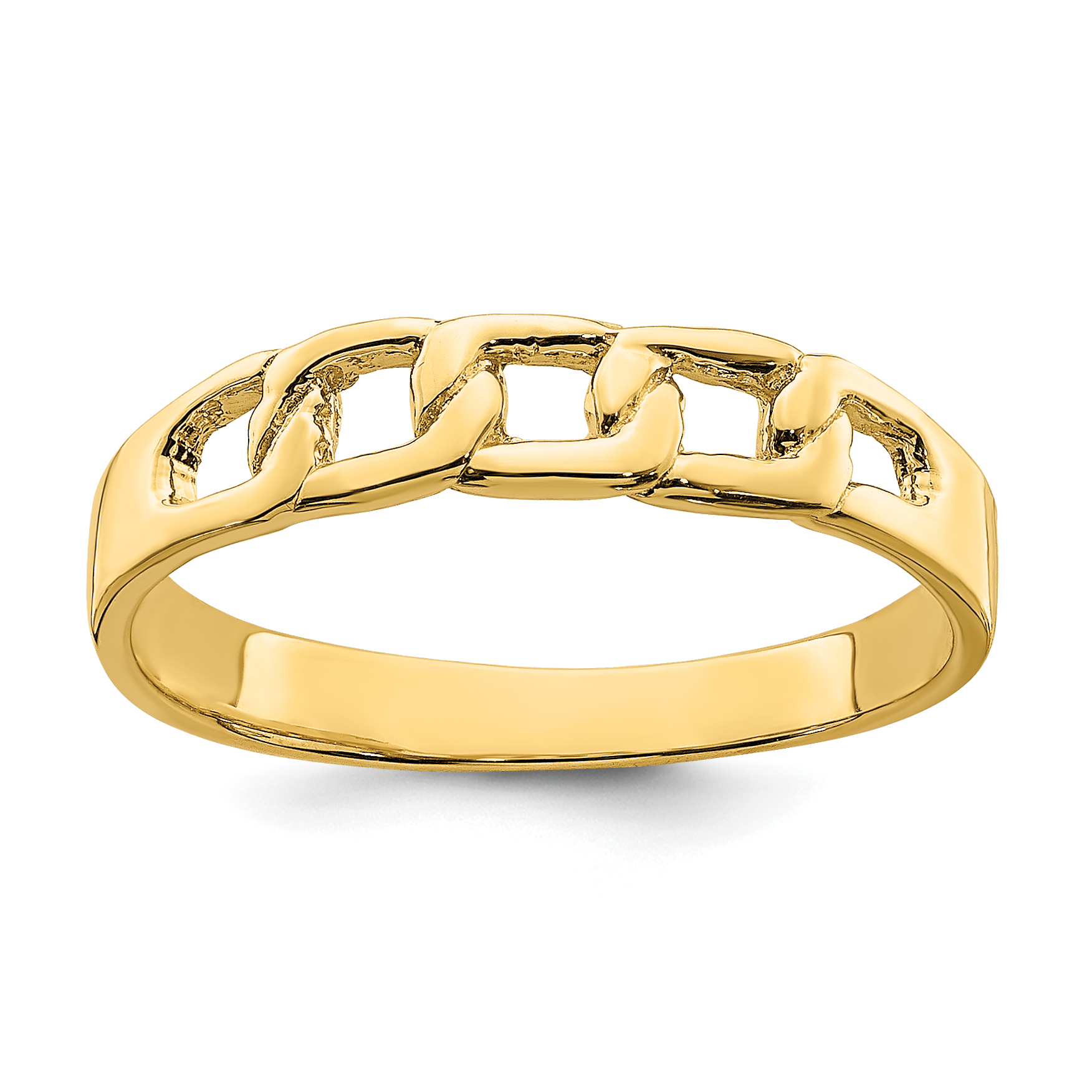 14k Polished Link Band Ring (R770)
