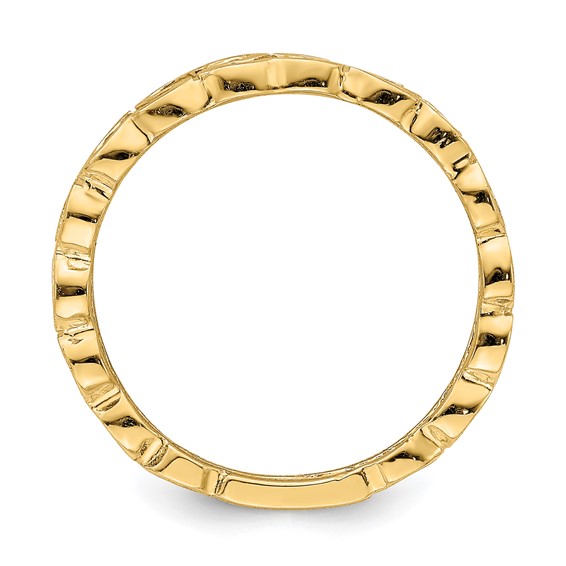 14k Polished Hearts Band