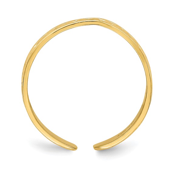 Gold Polished Heart Toe Ring