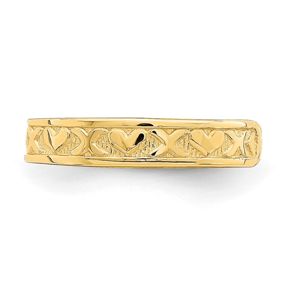 Gold Polished Heart Toe Ring