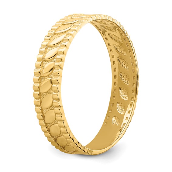 14k Leaf Engraved Thumb Ring (size 9)