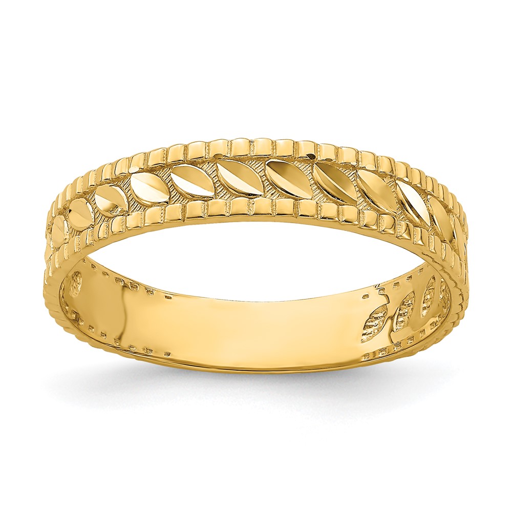 14k D/C Leaf Engraved Thumb Ring (size 9)