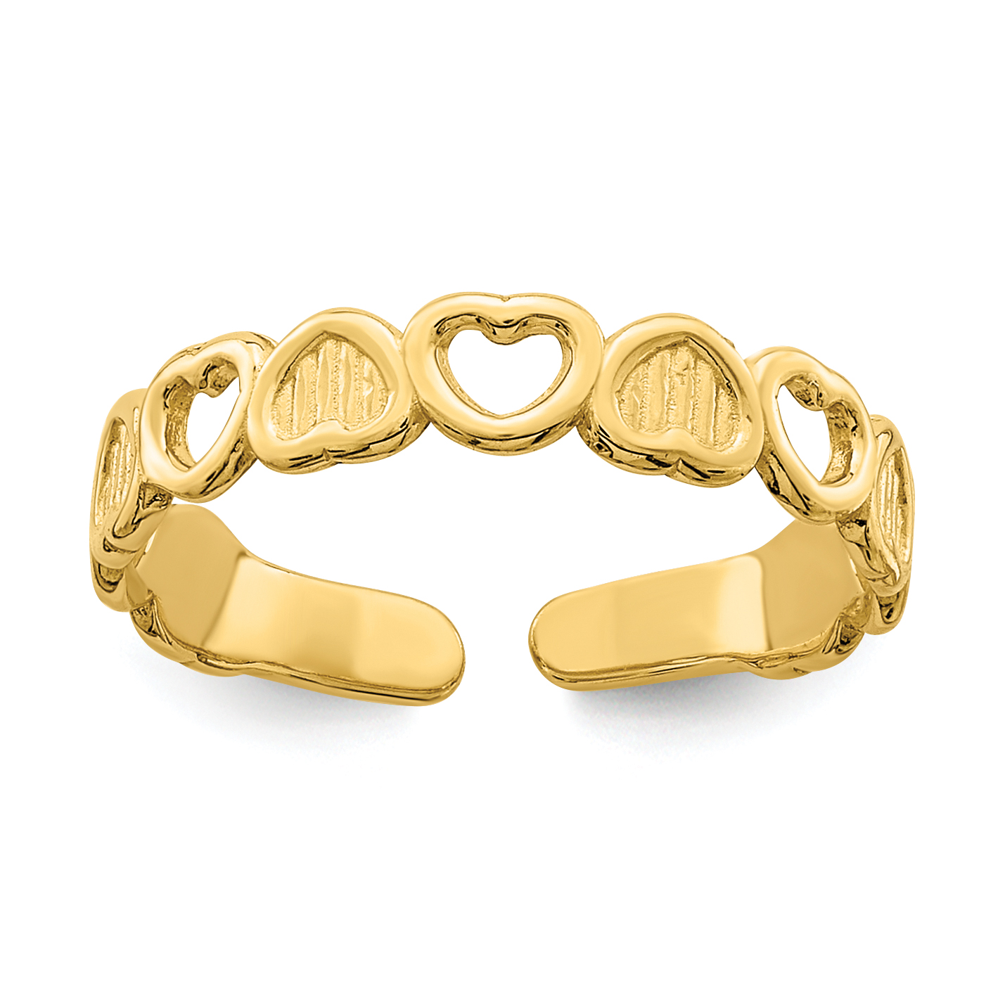 14k Adjustable Heart Toe Ring (R798)