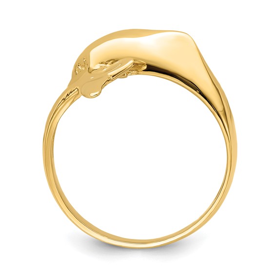 14k Polished Dolphin Bypass Ring