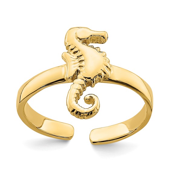 14K Adjustable Seahorse Toe Ring