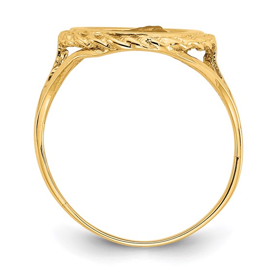 14k Angel Coin with Rope Frame Ring