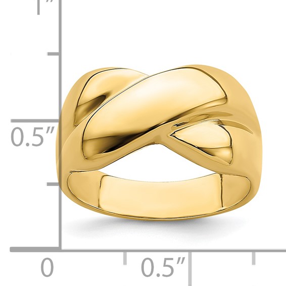 14K Polished   X   Dome Ring