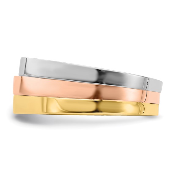 14k Tri-Color Triple Peaked Top Ring