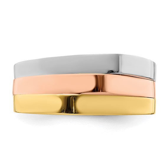 14k Tri-Color Triple Peaked Top Ring