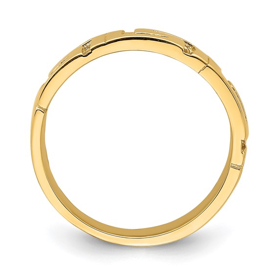 14k Cut-out Greek Key Band with Tapered Shank Ring