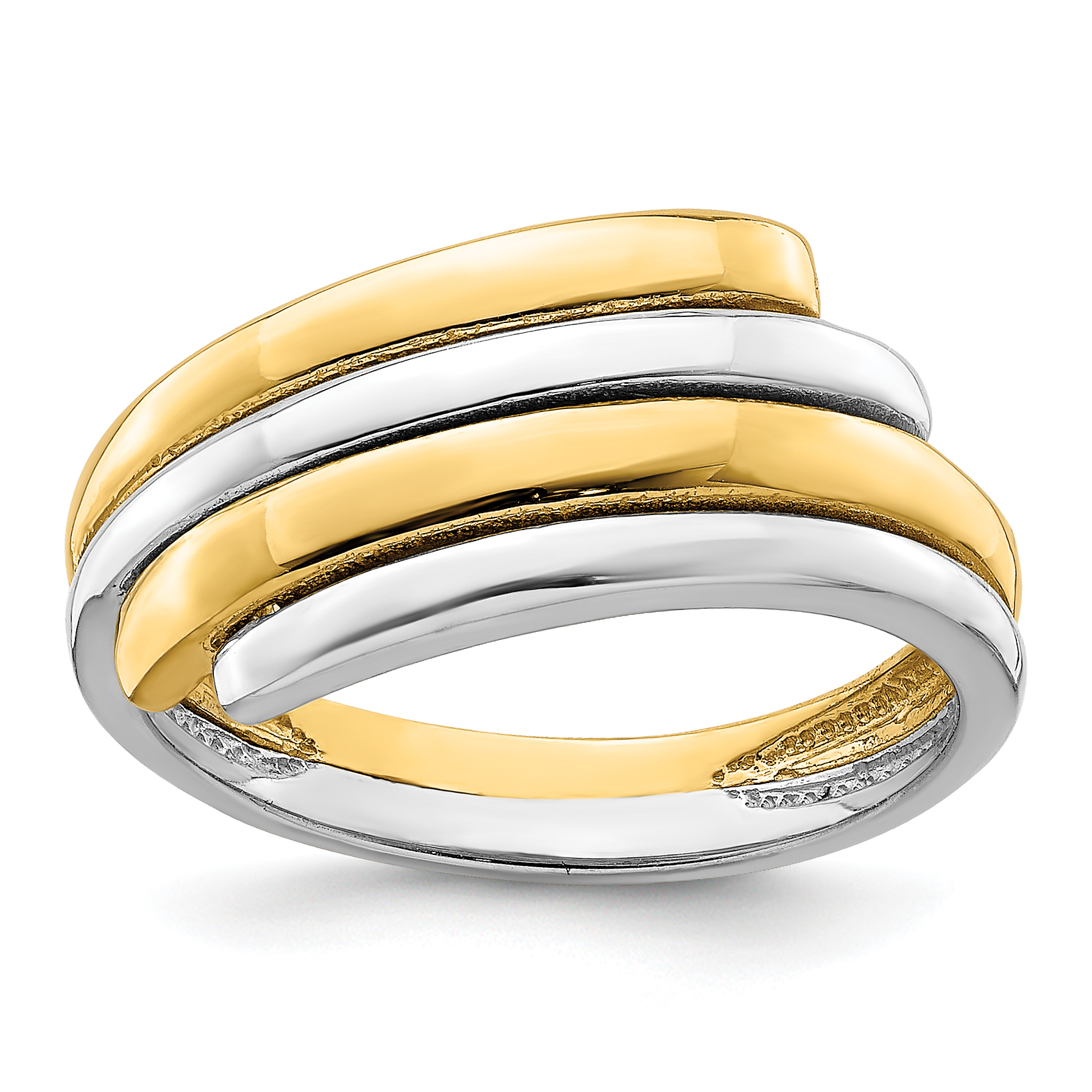 14k Two-Tone Crossover Band (R896)