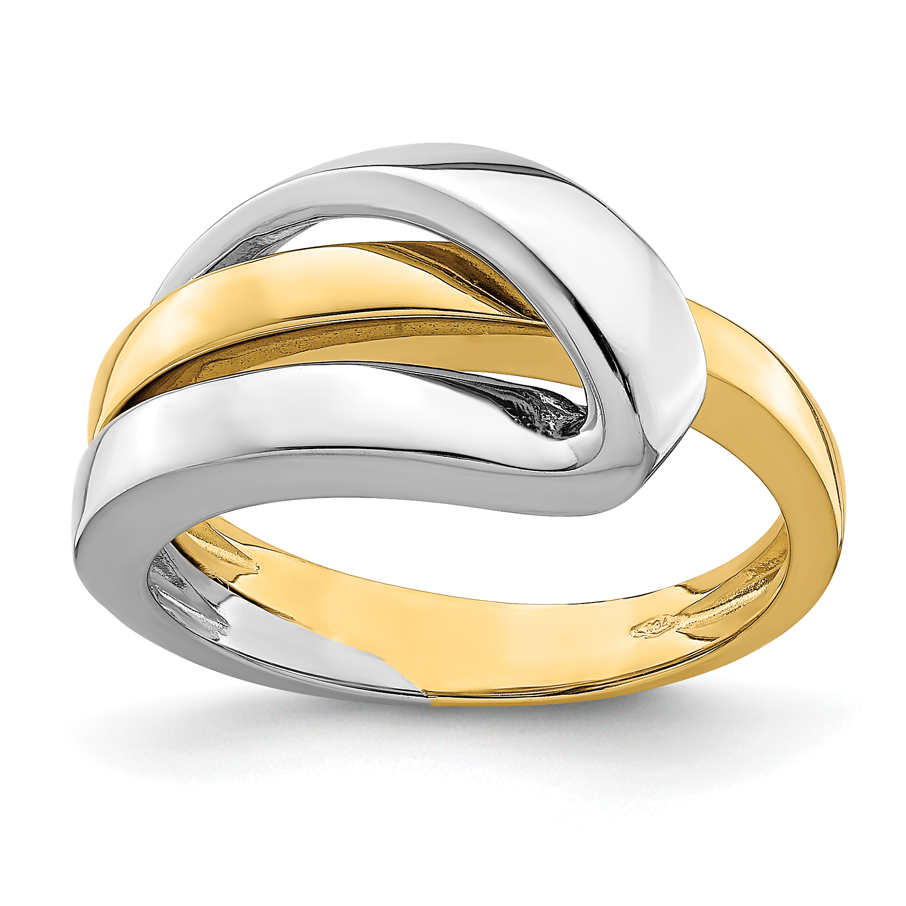 14k Two-Tone Polished w/ Folded Design Band (R897)
