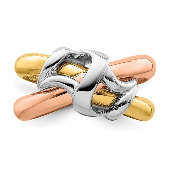 14k Tri-Color Polished Woven Band