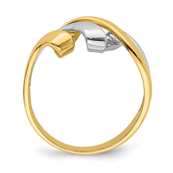 14k Two-Tone Twisted Wave Ring