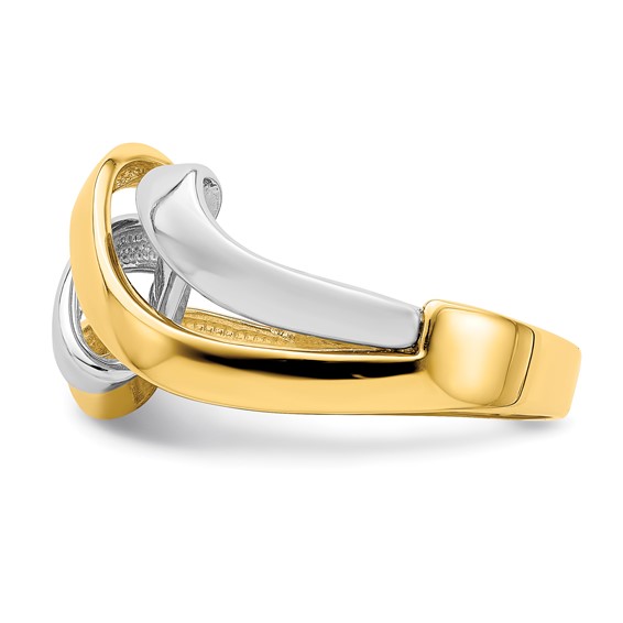 14k Two-Tone Twisted Wave Ring