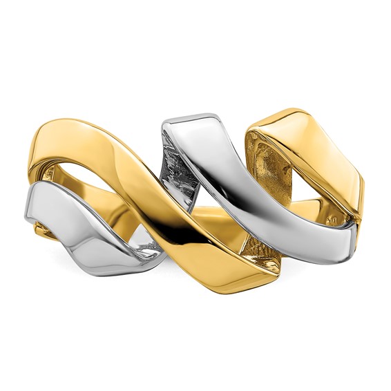14k Two-Tone Twisted Wave Ring
