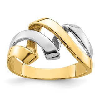 14k Two-Tone Twisted Wave Ring