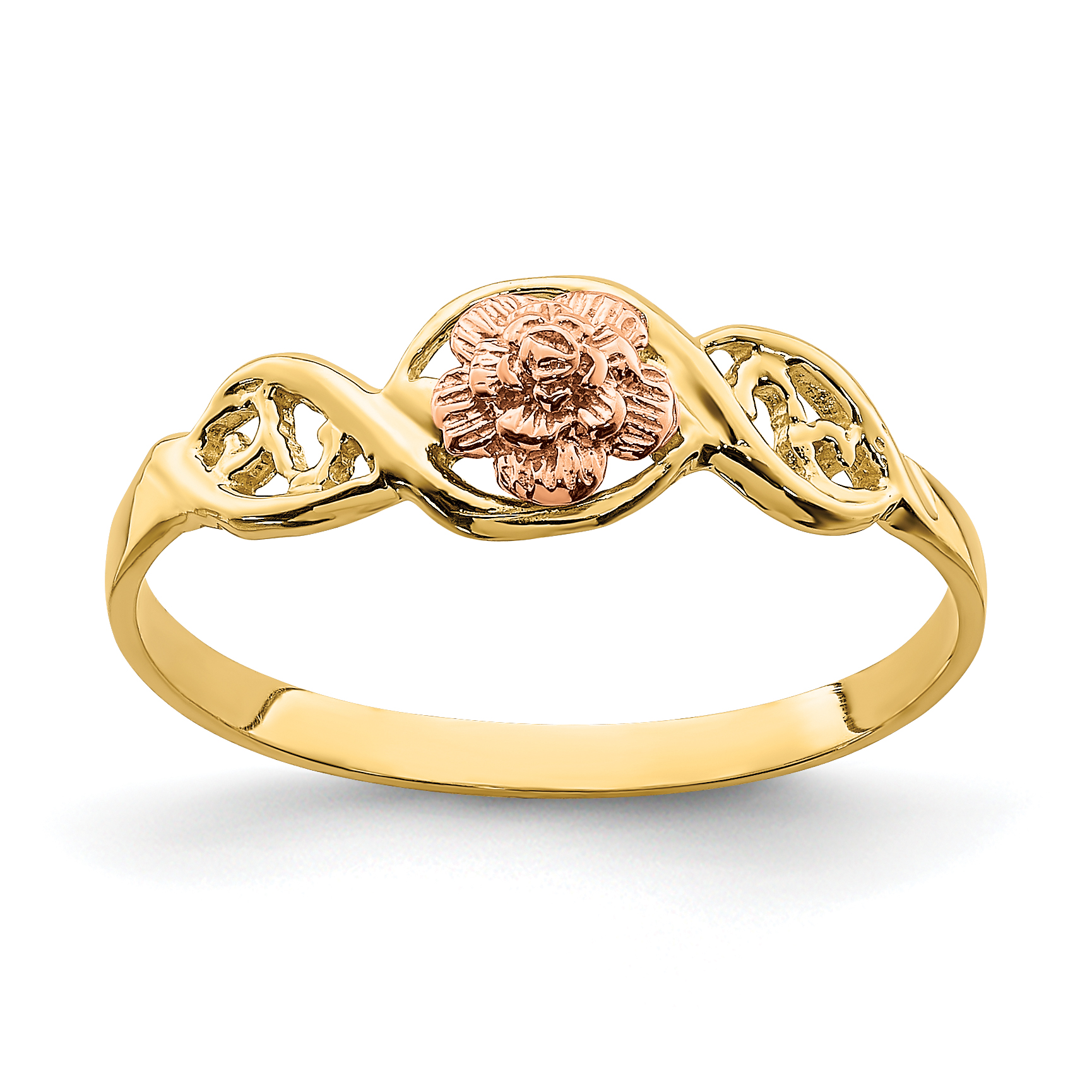 14k Two-Tone Flower Ring (R932)