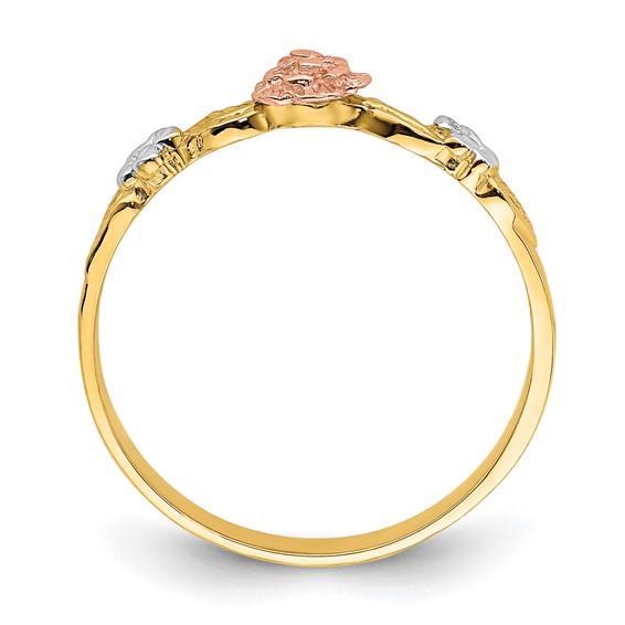14k Two-Tone with White Rhodium Flower Ring