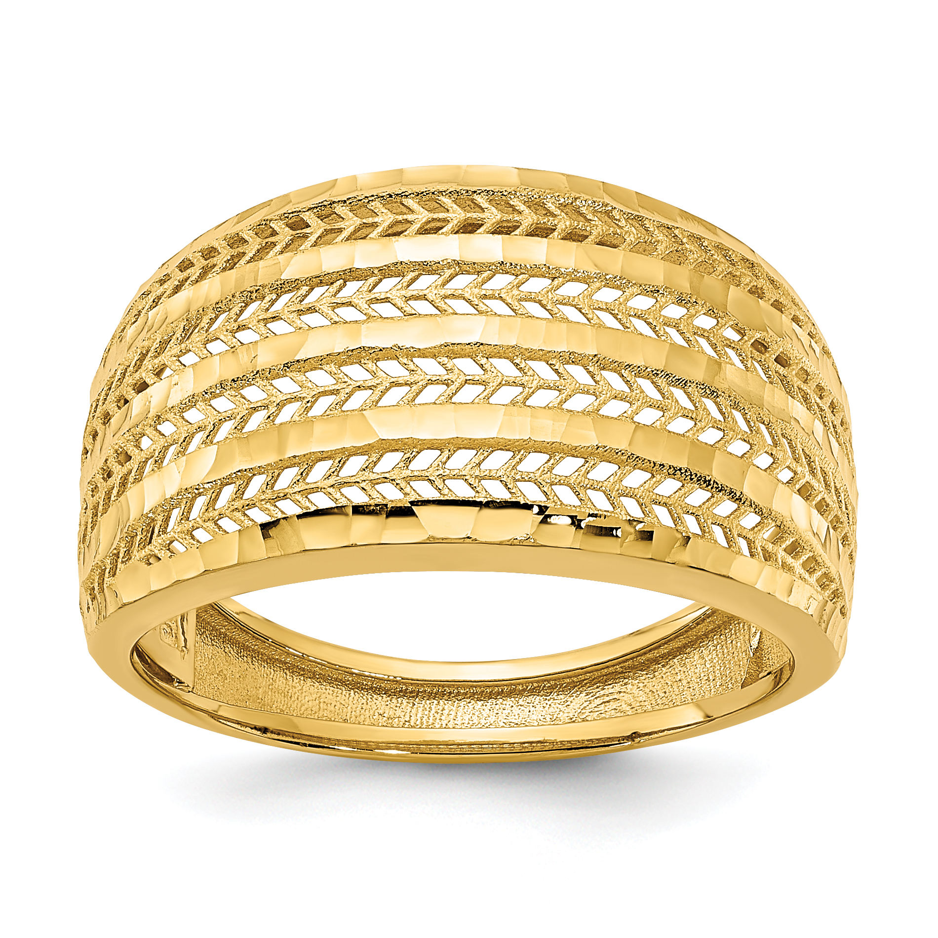 14K Polished Fancy Ring (R952)